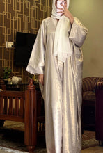 Shimmer abaya front button open style-216