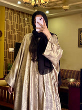 Shimmer abaya front button open style-216