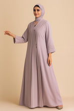 Elegant Pleated Lavender Abaya