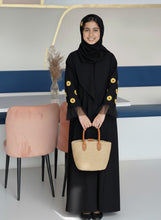 Kids Sunflower Embroided Abaya