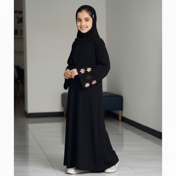 Kids Floral Embroidery Abaya