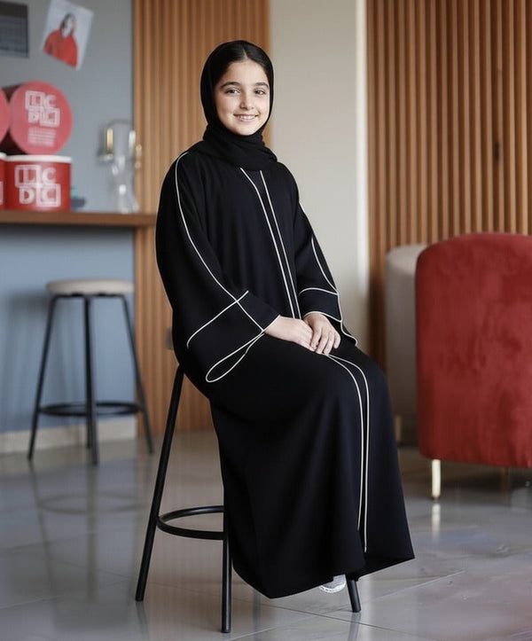 Kids Double piping Abaya