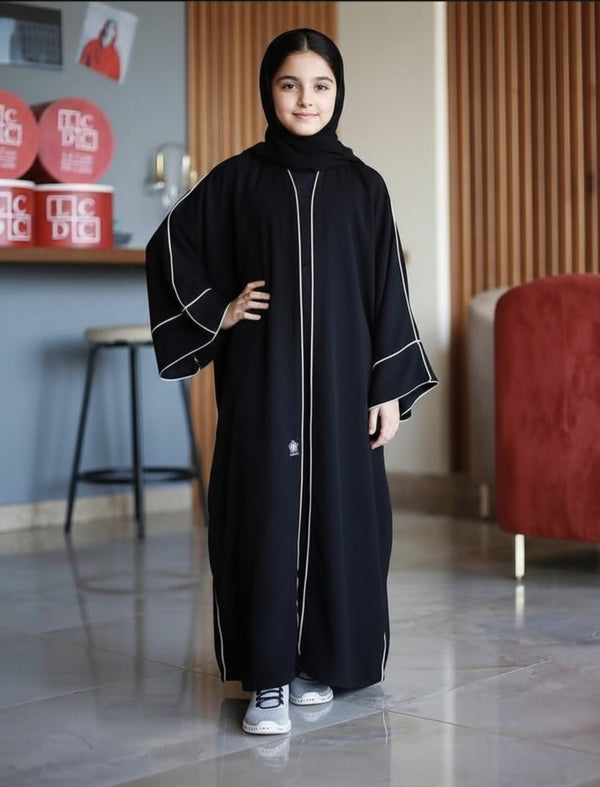 Kids Double piping Abaya
