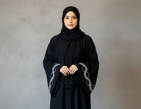 Black Sleeves Embroidery Abaya