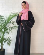 Midnight Rose Trim Piping Abaya