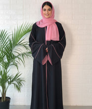 Midnight Rose Trim Piping Abaya