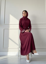 Maroon Elegance Embroidered Abaya