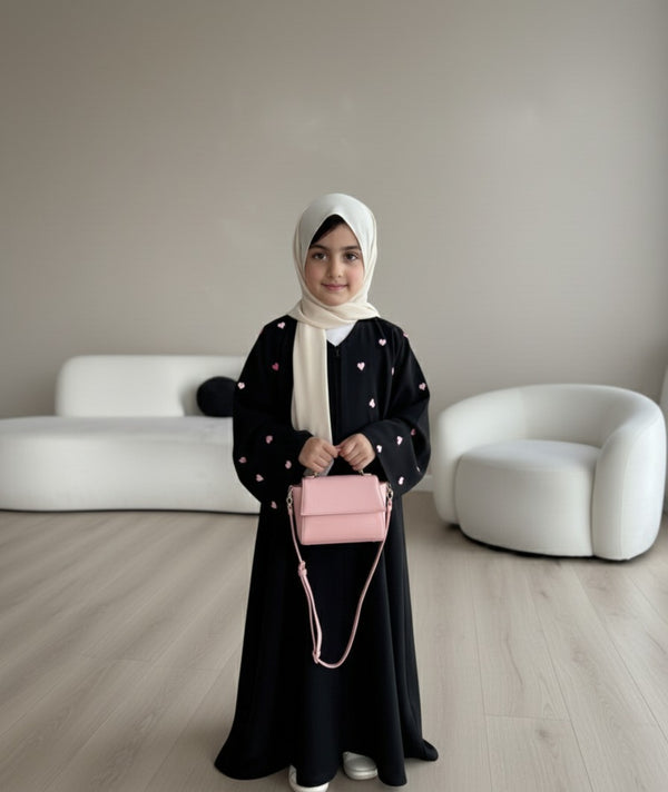 Midnight Hearts Kids Abaya
