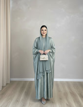 Celestial Mint Velvet Shimmer Abaya