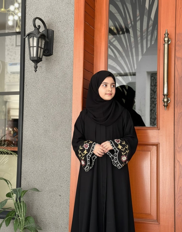 Mini Bloom Elegance Embroidered Abaya