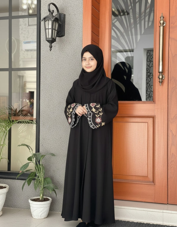 Mini Bloom Elegance Embroidered Abaya