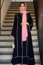 Blush Piping Elegance Abaya