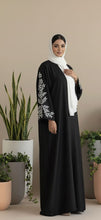 Leaf embroidery abaya