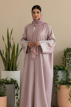 Tea pink sleeves embroidery Abaya