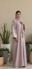 Tea pink sleeves embroidery Abaya