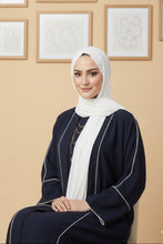Luxury Navy Blue Double Layer Abaya Set with Separate Inner