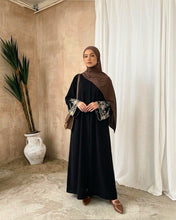 Minimal Abaya with Sleeve Embroidery