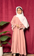 Cutwork Embroidered Abaya with Tie Sleeves 2 pc Kids