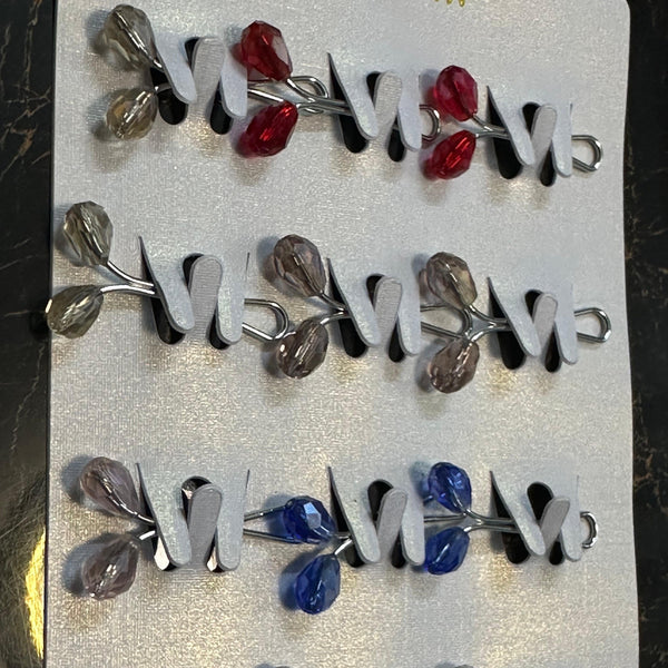 crystal Vibrant Beads Stylish Pins (6 pins) (Copy)