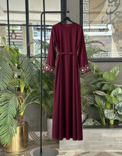 Maroon Elegance Embroidered Abaya