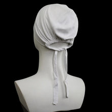 White And Black Tie-Back Hijab Cap