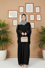 Classic black piping abaya