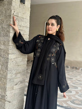 Black Multi colour Embroidered Abaya - 58 - Hijab by Dania