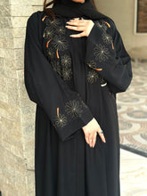 Black Multi colour Embroidered Abaya - 58 - Hijab by Dania
