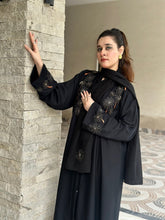 Black Multi colour Embroidered Abaya - 58 - Hijab by Dania