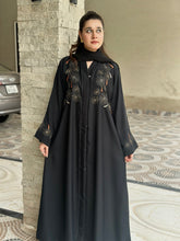 Black Multi colour Embroidered Abaya - 58 - Hijab by Dania