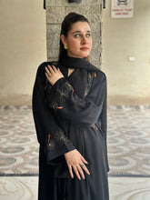 Black Multi colour Embroidered Abaya - 58 - Hijab by Dania