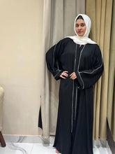 Blue Abaya with White Piping - 09 - Hijab by Dania