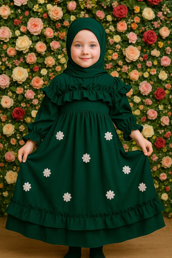 Blush Belle – Kids Frill Abaya sku - 190 - Hijab by Dania