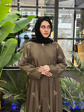 Brownish bow emroidery abaya - 80 - Hijab by Dania