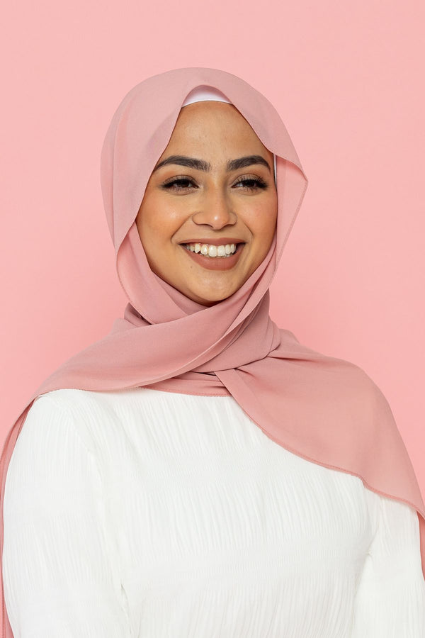 candy pink chiffon Hijab