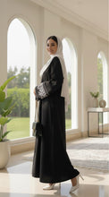 Black sleeves Embroidery and piping abaya
