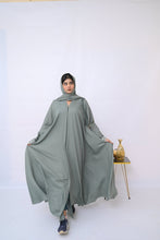 Dania's Pistachio Floral Embroidered Abaya - 221 - Hijab by Dania