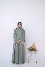 Dania's Pistachio Floral Embroidered Abaya - 221 - Hijab by Dania