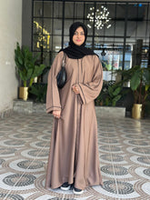 Desert Brown Abaya with Black Piping - 08 - Hijab by Dania