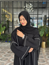 Elegant Black Piped Abaya - 12 - Hijab by Dania