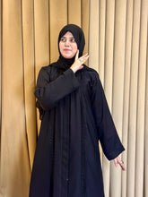 Elegant Black Plated Abaya with stone - 155 - Hijab by Dania
