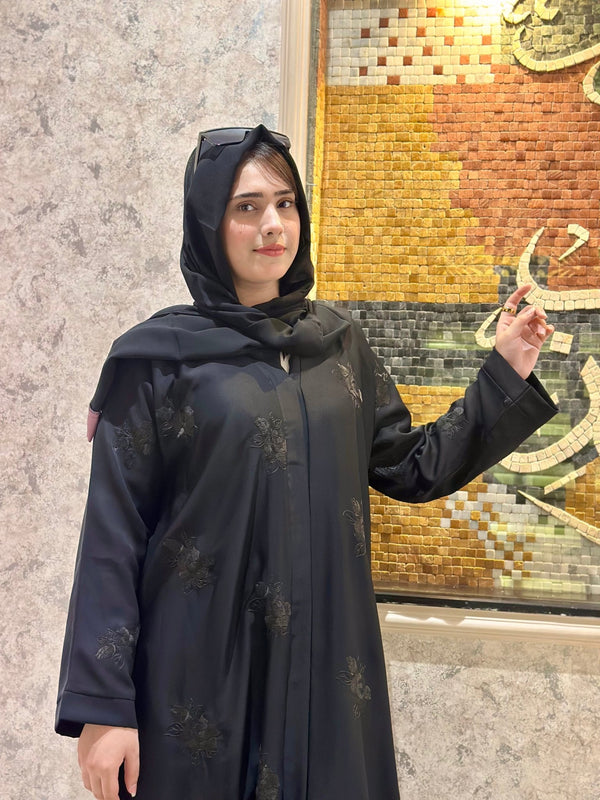 Elegant Bunch Embroidered Abaya - 125 - Hijab by Dania