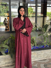 Floral Elegance Mehroon Embroided Abaya. - 60 - Hijab by Dania