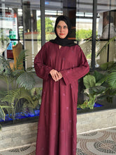 Floral Elegance Mehroon Embroided Abaya. - 60 - Hijab by Dania