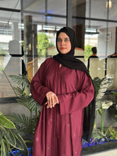 Floral Elegance Mehroon Embroided Abaya. - 60 - Hijab by Dania