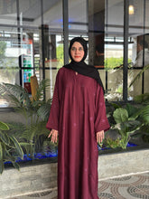 Floral Elegance Mehroon Embroided Abaya. - 60 - Hijab by Dania
