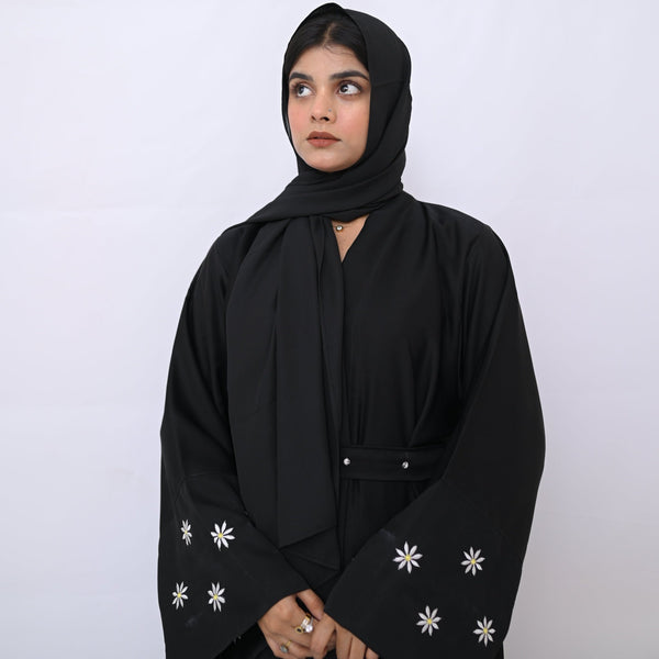 Floral Embroidered Abaya - 29 - Hijab by Dania