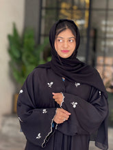 Floral Embroidered Black Abaya - 37 - Hijab by Dania