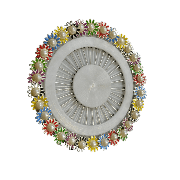 Flowers Hijab Pins with Safety Caps Colorful Crystal Rhinestone Ball Muslim Hijab Scarf Pins Brooch Pins Scarf Shawl Sweater Cardigan Safety Pins Wedding Pins Sewing Snag - Free Pins (Copy) - Hijab by Dania