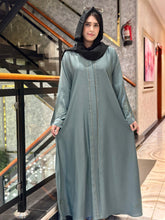 Graceful Green Stone & embroidered Abaya - 106 - Hijab by Dania